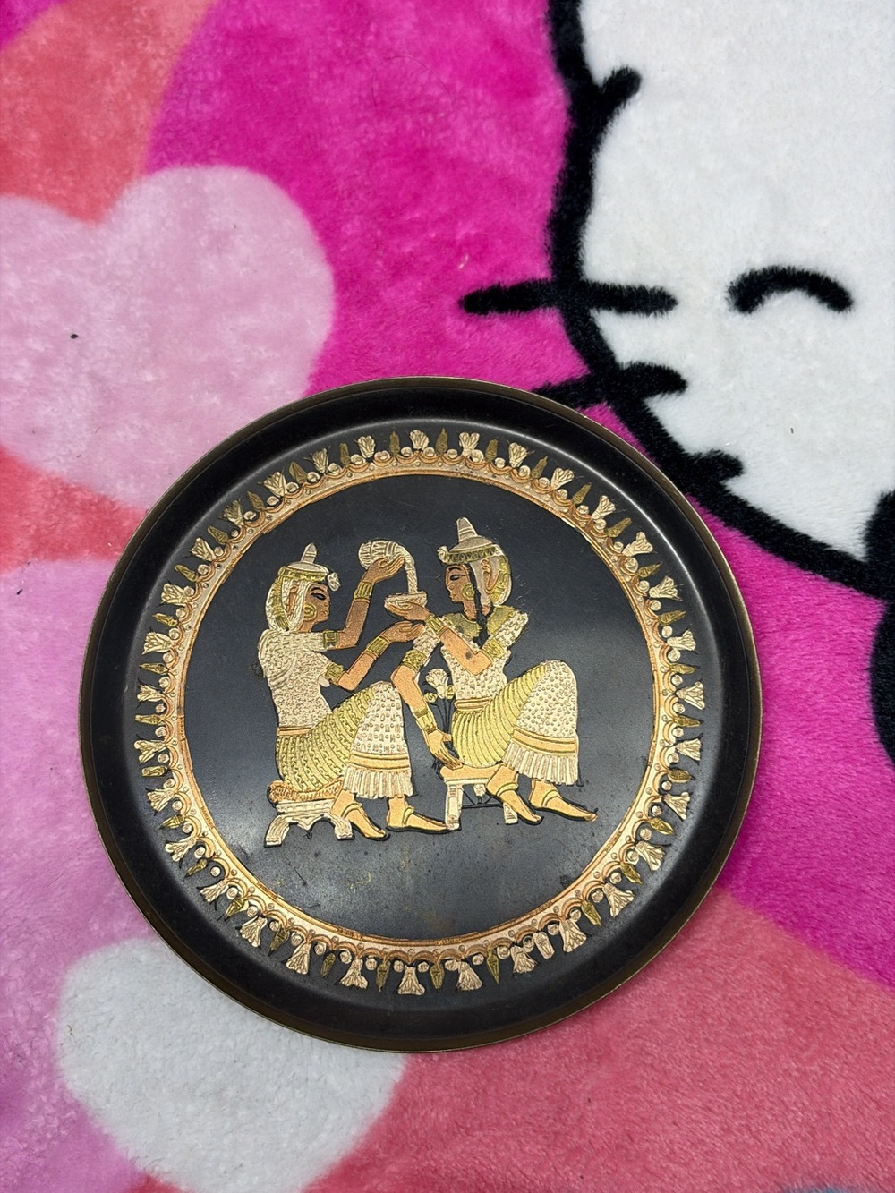Gold and Black Decorative Egyptian Wall Plate - Brand Unlabeled